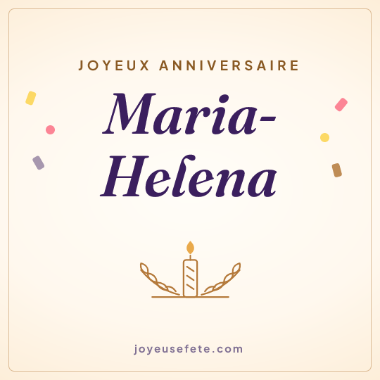 Image carrée « Joyeux anniversaire Maria-Helena » pour WhatsApp