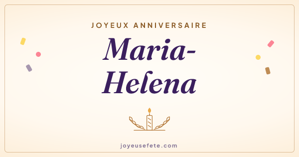 Image « Joyeux anniversaire Maria-Helena » au format large