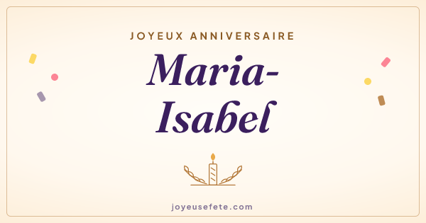 Image « Joyeux anniversaire Maria-Isabel » au format large