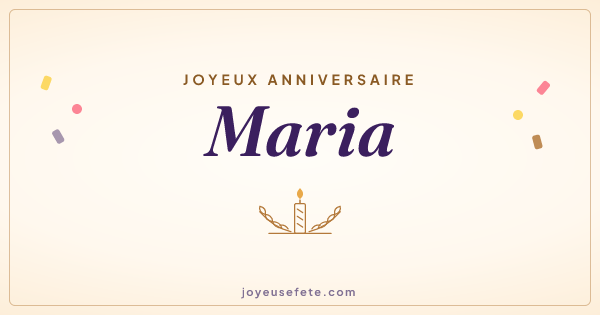 Image « Joyeux anniversaire Maria » au format large
