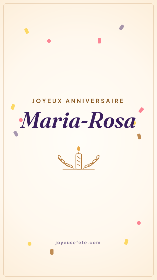 Image « Joyeux anniversaire Maria-Rosa » au format story