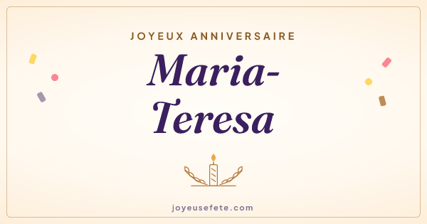 Image « Joyeux anniversaire Maria-Teresa » au format large