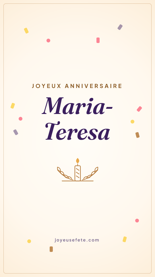 Image « Joyeux anniversaire Maria-Teresa » au format story