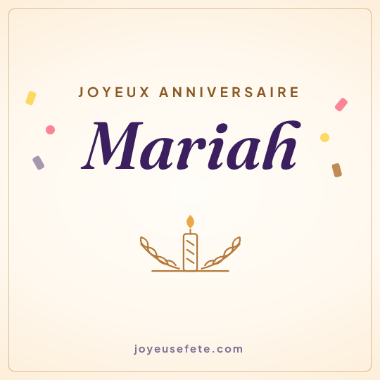 Image carrée « Joyeux anniversaire Mariah » pour WhatsApp
