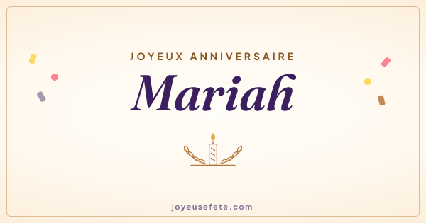 Image « Joyeux anniversaire Mariah » au format large