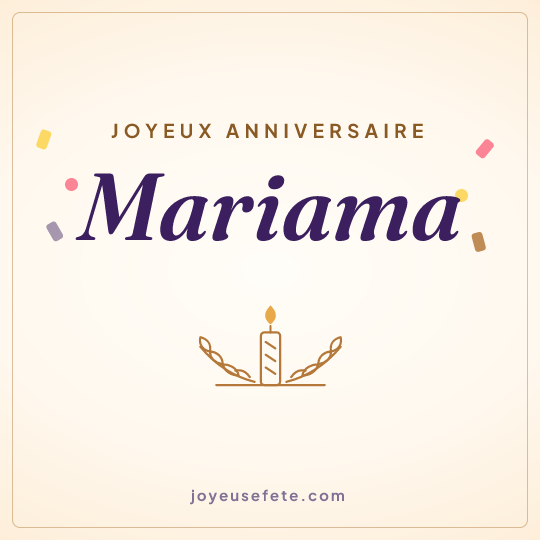 Image carrée « Joyeux anniversaire Mariama » pour WhatsApp