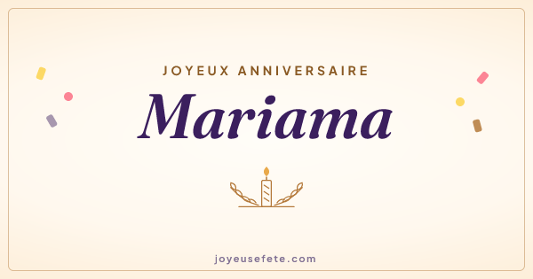 Image « Joyeux anniversaire Mariama » au format large