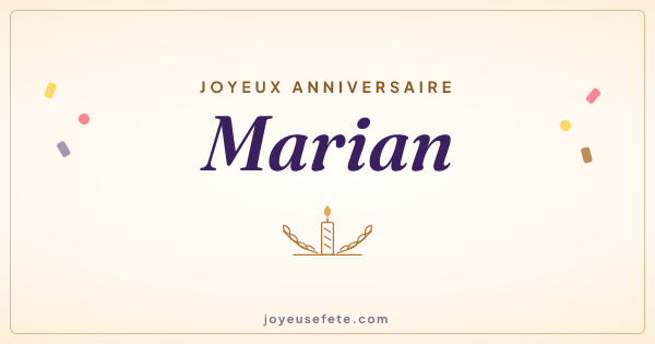 Image « Joyeux anniversaire Marian » au format large