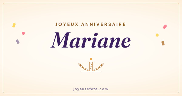 Image « Joyeux anniversaire Mariane » au format large