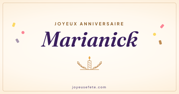 Image « Joyeux anniversaire Marianick » au format large