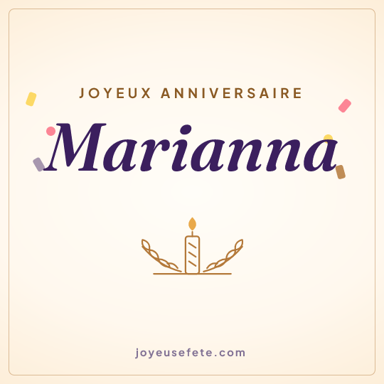 Image carrée « Joyeux anniversaire Marianna » pour WhatsApp
