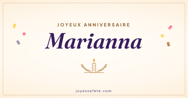 Image « Joyeux anniversaire Marianna » au format large