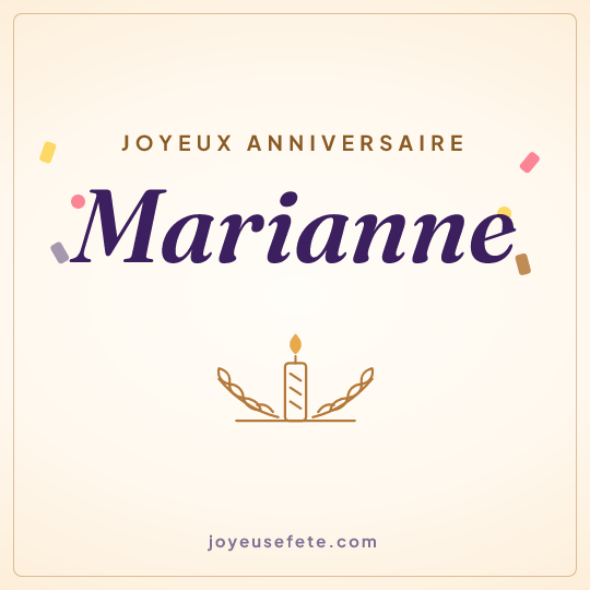 Image carrée « Joyeux anniversaire Marianne » pour WhatsApp