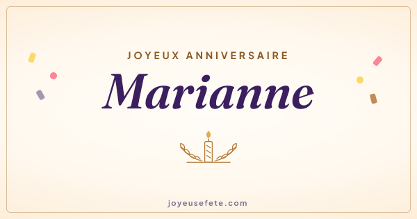 Image « Joyeux anniversaire Marianne » au format large