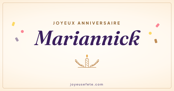 Image « Joyeux anniversaire Mariannick » au format large