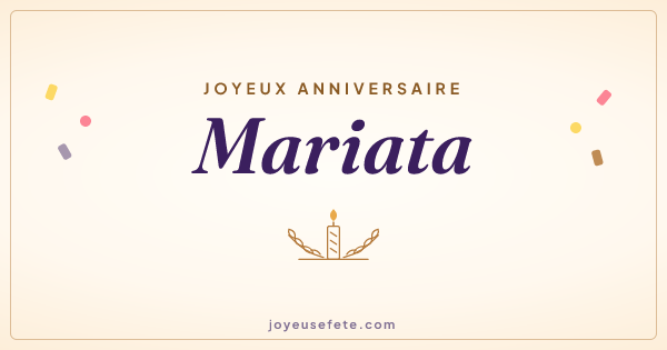 Image « Joyeux anniversaire Mariata » au format large
