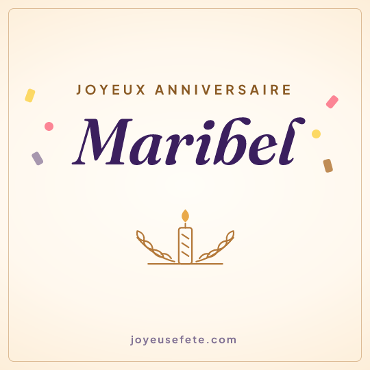 Image carrée « Joyeux anniversaire Maribel » pour WhatsApp