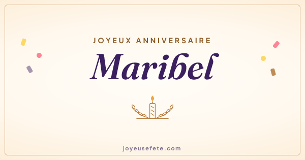Image « Joyeux anniversaire Maribel » au format large