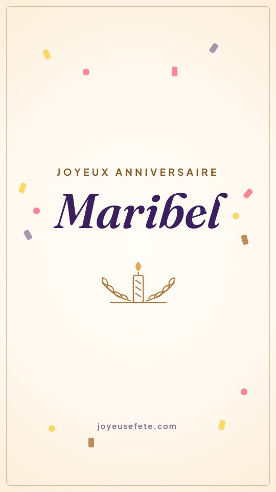 Image « Joyeux anniversaire Maribel » au format story