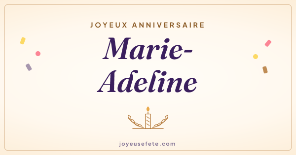 Image « Joyeux anniversaire Marie-Adeline » au format large