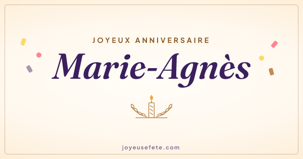Image « Joyeux anniversaire Marie-Agnès » au format large