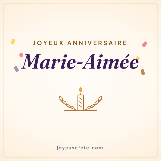 Image carrée « Joyeux anniversaire Marie-Aimée » pour WhatsApp