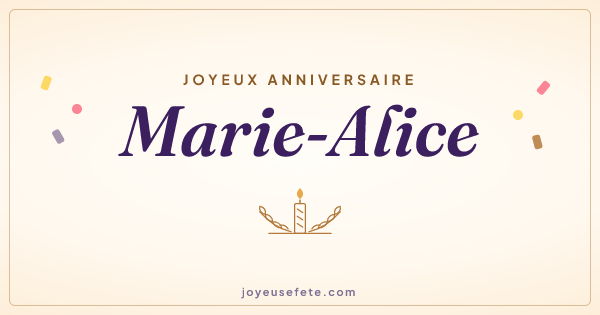 Image « Joyeux anniversaire Marie-Alice » au format large