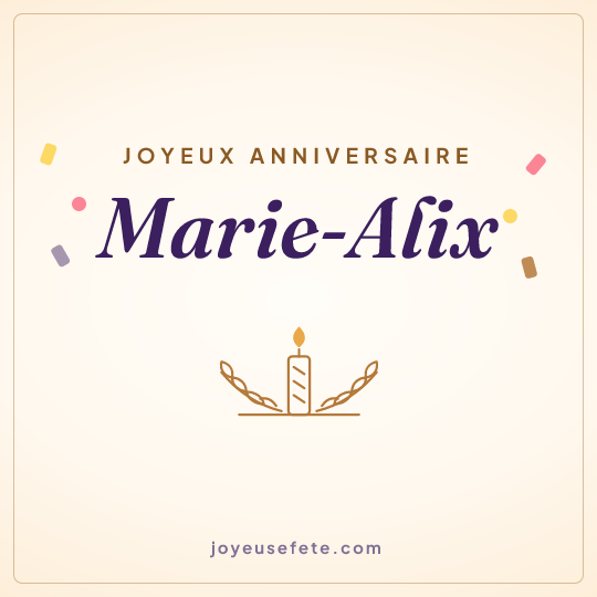 Image carrée « Joyeux anniversaire Marie-Alix » pour WhatsApp