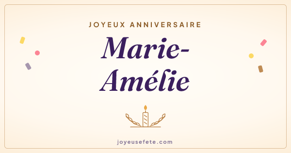 Image « Joyeux anniversaire Marie-Amélie » au format large