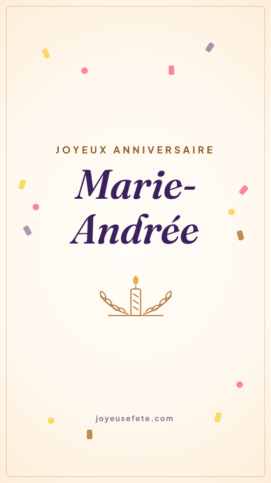 Image « Joyeux anniversaire Marie-Andrée » au format story