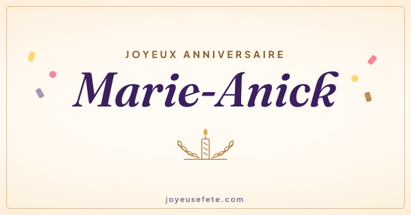 Image « Joyeux anniversaire Marie-Anick » au format large