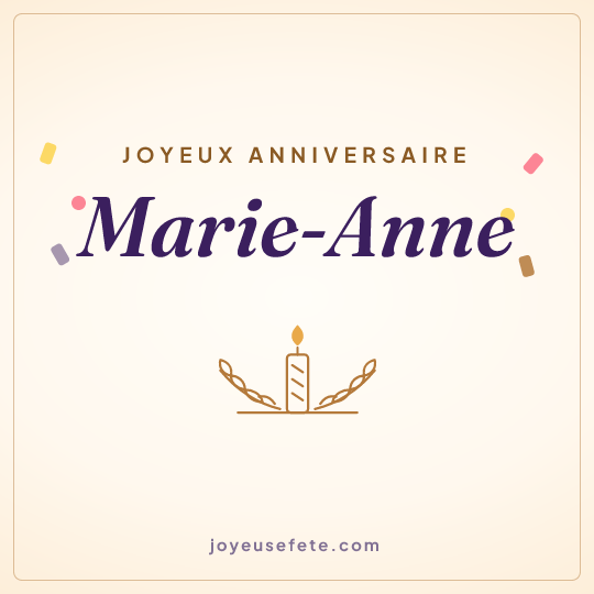Image carrée « Joyeux anniversaire Marie-Anne » pour WhatsApp