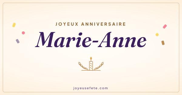 Image « Joyeux anniversaire Marie-Anne » au format large