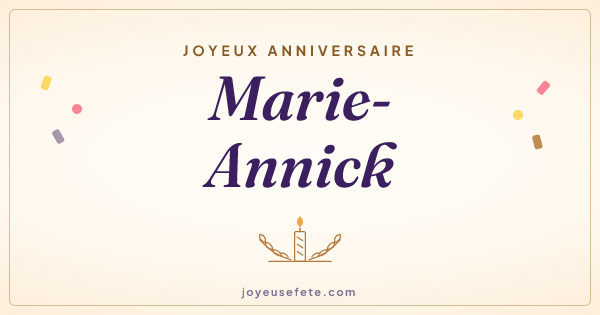 Image « Joyeux anniversaire Marie-Annick » au format large
