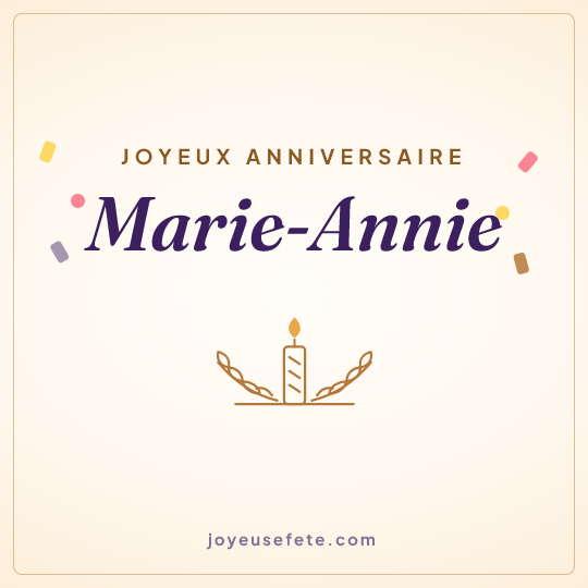 Image carrée « Joyeux anniversaire Marie-Annie » pour WhatsApp