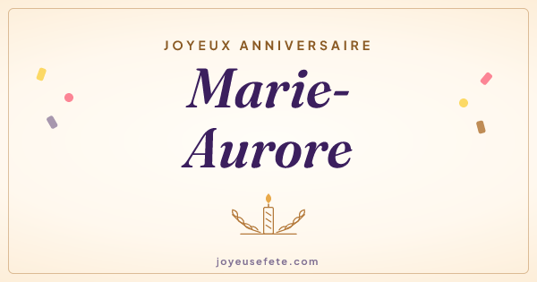 Image « Joyeux anniversaire Marie-Aurore » au format large