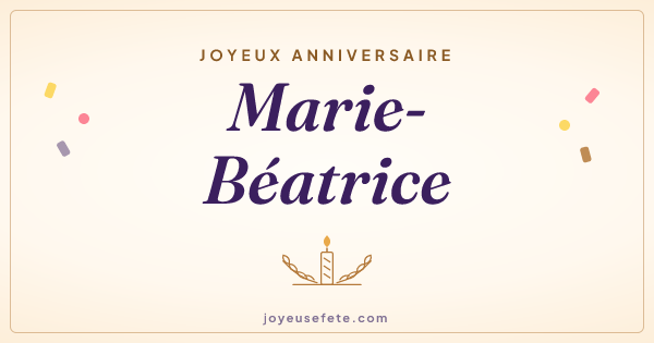 Image « Joyeux anniversaire Marie-Béatrice » au format large