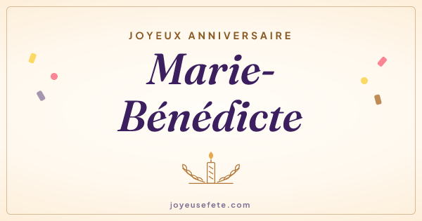 Image « Joyeux anniversaire Marie-Bénédicte » au format large