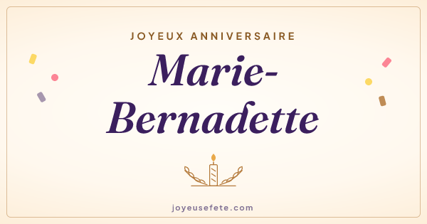 Image « Joyeux anniversaire Marie-Bernadette » au format large