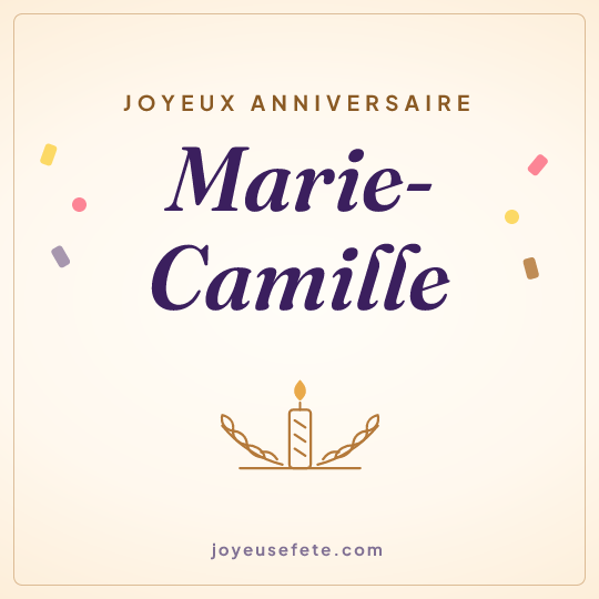 Image carrée « Joyeux anniversaire Marie-Camille » pour WhatsApp