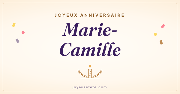 Image « Joyeux anniversaire Marie-Camille » au format large