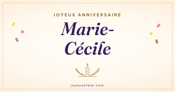 Image « Joyeux anniversaire Marie-Cécile » au format large