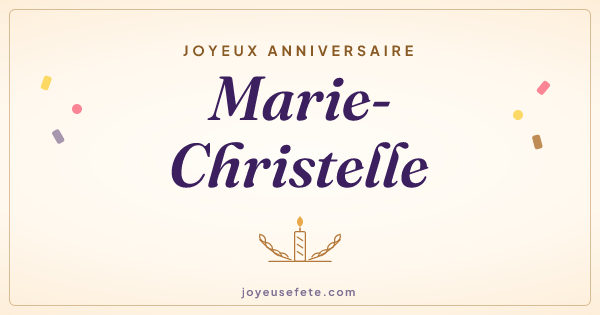 Image « Joyeux anniversaire Marie-Christelle » au format large