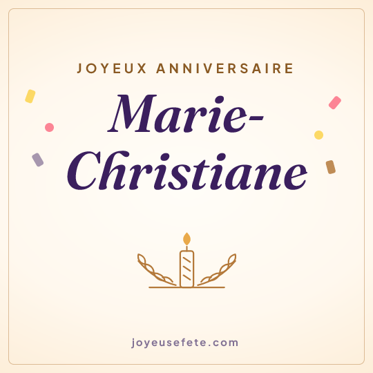Image carrée « Joyeux anniversaire Marie-Christiane » pour WhatsApp