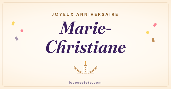 Image « Joyeux anniversaire Marie-Christiane » au format large