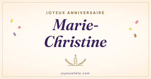 Image « Joyeux anniversaire Marie-Christine » au format large
