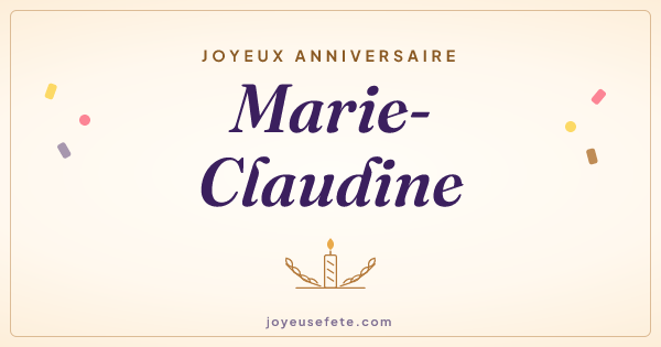 Image « Joyeux anniversaire Marie-Claudine » au format large