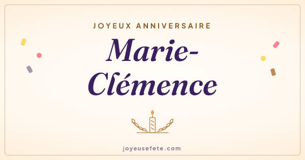 Image « Joyeux anniversaire Marie-Clémence » au format large