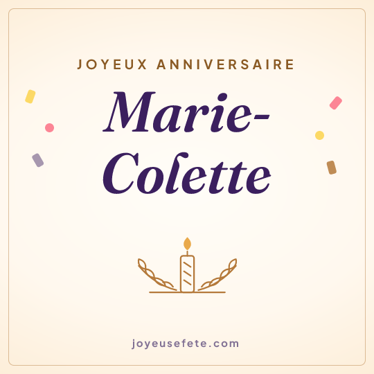 Image carrée « Joyeux anniversaire Marie-Colette » pour WhatsApp