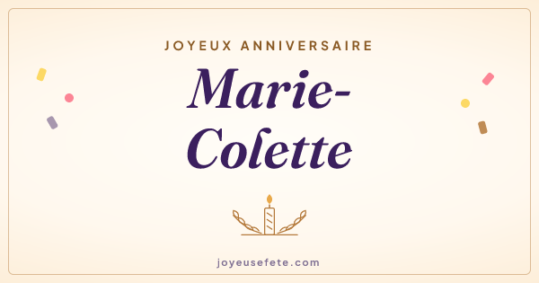 Image « Joyeux anniversaire Marie-Colette » au format large